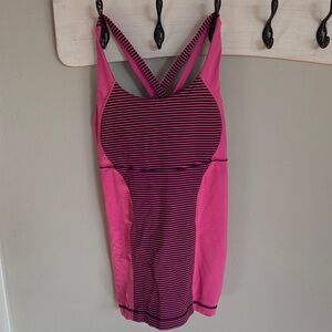 Lululemon Athletica Pink Striped Tank Top